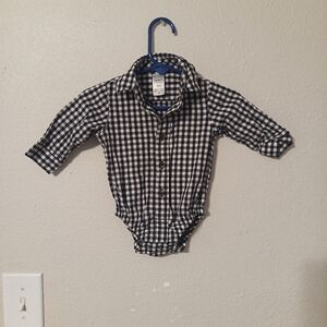 Carter's Black and White Plaid Baby Bodysuit